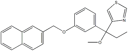 4-[1-Methoxy-1-[3-[(2-naphthalenyl)methoxy]phenyl]propyl]thiazole Structure