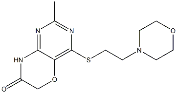 2-Methyl-4-(2-morpholinoethylthio)-8H-pyrimido[5,4-b][1,4]oxazin-7(6H)-one Structure