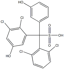 (2,6-Dichlorophenyl)(2,3-dichloro-5-hydroxyphenyl)(3-hydroxyphenyl)methanesulfonic acid 구조식 이미지