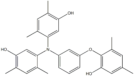 N,N-Bis(5-hydroxy-2,4-dimethylphenyl)-3-(6-hydroxy-2,4-dimethylphenoxy)benzenamine Structure