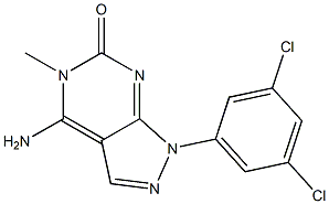 4-Amino-1-(3,5-dichlorophenyl)-5-methyl-1H-pyrazolo[3,4-d]pyrimidin-6(5H)-one 구조식 이미지