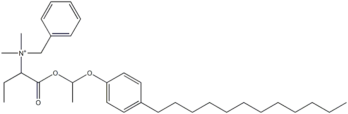 N,N-Dimethyl-N-benzyl-N-[1-[[1-(4-dodecylphenyloxy)ethyl]oxycarbonyl]propyl]aminium 구조식 이미지