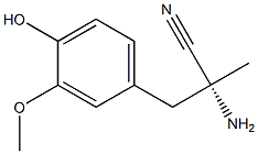 [R,(-)]-2-Amino-2-(4-hydroxy-3-methoxybenzyl)propiononitrile Structure