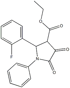 1-Phenyl-2-(2-fluorophenyl)-4,5-dioxopyrrolidine-3-carboxylic acid ethyl ester 구조식 이미지