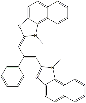 1-Methyl-2-[3-[1-methylnaphtho[1,2-d]thiazol-2(1H)-ylidene]-2-phenyl-1-propenyl]naphtho[1,2-d]thiazol-3-ium Structure