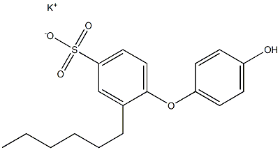 4'-Hydroxy-2-hexyl[oxybisbenzene]-4-sulfonic acid potassium salt 구조식 이미지