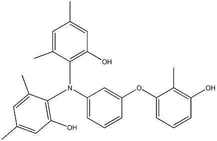 N,N-Bis(6-hydroxy-2,4-dimethylphenyl)-3-(3-hydroxy-2-methylphenoxy)benzenamine 구조식 이미지