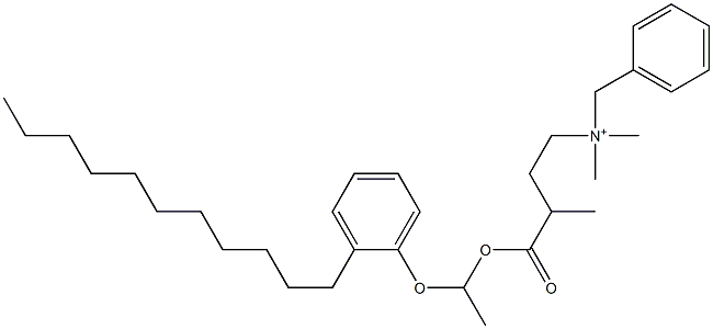 N,N-Dimethyl-N-benzyl-N-[3-[[1-(2-undecylphenyloxy)ethyl]oxycarbonyl]butyl]aminium 구조식 이미지