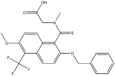 [N-[[2-Benzyloxy-6-methoxy-5-trifluoromethyl-1-naphthalenyl]thiocarbonyl]-N-methylamino]acetic acid 구조식 이미지
