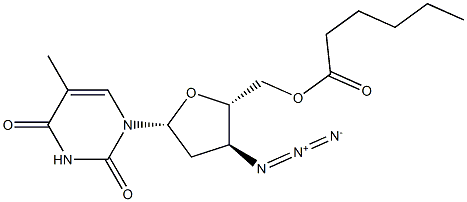 3'-Azido-5'-O-hexanoyl-3'-deoxythymidine Structure