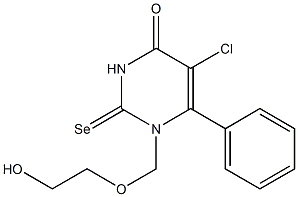 1-(2-Hydroxyethoxymethyl)-5-chloro-6-phenylselenouracil 구조식 이미지