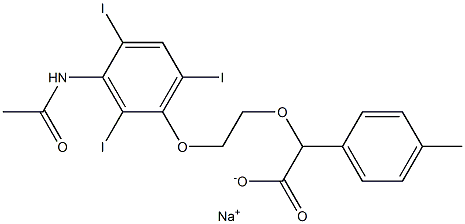 2-[2-[3-(Acetylamino)-2,4,6-triiodophenyloxy]ethoxy]-2-(p-tolyl)acetic acid sodium salt Structure