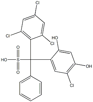 (5-Chloro-2,4-dihydroxyphenyl)(2,4,6-trichlorophenyl)phenylmethanesulfonic acid Structure