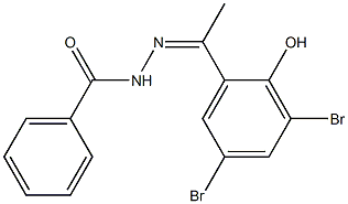 N'-[1-(2-Hydroxy-3,5-dibromophenyl)ethylidene]benzhydrazide 구조식 이미지