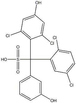 (2,5-Dichlorophenyl)(2,6-dichloro-4-hydroxyphenyl)(3-hydroxyphenyl)methanesulfonic acid 구조식 이미지