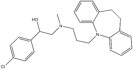 1-(4-Chlorophenyl)-2-[[3-[(10,11-dihydro-5H-dibenz[b,f]azepin)-5-yl]propyl]methylamino]ethanol 구조식 이미지