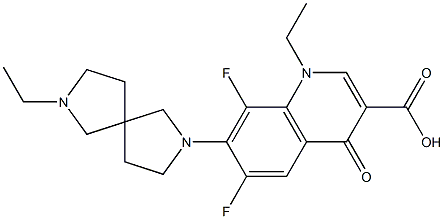 1-Ethyl-1,4-dihydro-6,8-difluoro-7-(7-ethyl-2,7-diazaspiro[4.4]nonan-2-yl)-4-oxoquinoline-3-carboxylic acid Structure