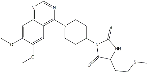 1-[1-(6,7-Dimethoxyquinazolin-4-yl)piperidin-4-yl]-4-[2-(methylthio)ethyl]-2-thioxoimidazolidin-5-one Structure