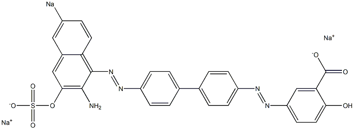 5-[[4'-[(2-Amino-3-hydroxy-6-sodiosulfo-1-naphthalenyl)azo]-1,1'-biphenyl-4-yl]azo]-2-hydroxybenzoic acid sodium salt Structure