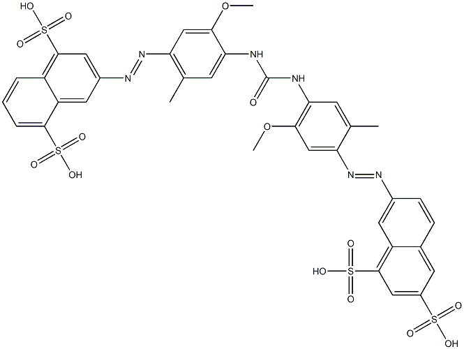 7-[[4-[[[[4-[(4,8-Disulfo-2-naphtyl)azo]-2-methoxy-5-methylphenyl]amino]carbonyl]amino]-5-methoxy-2-methylphenyl]azo]-1,3-naphthalenedisulfonic acid Structure