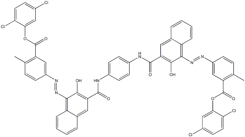 1,4-Bis[1-[[4-methyl-5-(2,5-dichlorophenoxycarbonyl)phenyl]azo]-2-hydroxy-3-naphthoylamino]benzene Structure