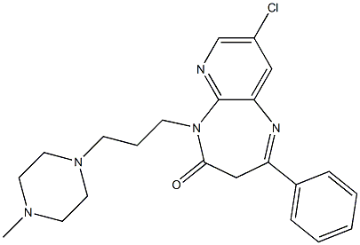 8-Chloro-2-phenyl-5-[3-(4-methylpiperazin-1-yl)propyl]-3H-pyrido[2,3-b][1,4]diazepin-4(5H)-one 구조식 이미지