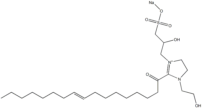 1-(2-Hydroxyethyl)-3-[2-hydroxy-3-(sodiooxysulfonyl)propyl]-2-(9-heptadecenoyl)-2-imidazoline-3-ium 구조식 이미지