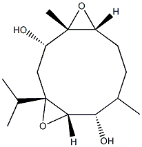 (1S,3S,4S,5S,9R,10S)-3,4:9,10-Diepoxy-6,10-dimethyl-3-isopropylcyclodecane-1,5-diol 구조식 이미지