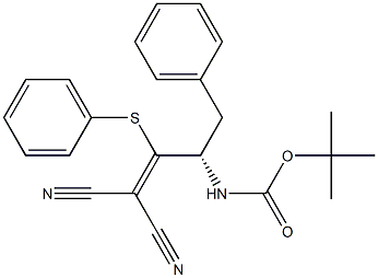 [(S)-3-Phenyl-2-[(tert-butoxycarbonyl)amino]-1-(phenylthio)propylidene]malononitrile 구조식 이미지