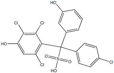 (4-Chlorophenyl)(2,3,6-trichloro-4-hydroxyphenyl)(3-hydroxyphenyl)methanesulfonic acid 구조식 이미지
