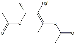 (+)-(Acetyloxy)[(Z)-1-[(R)-1-(acetyloxy)ethyl]-1-propenyl] mercury(II) Structure