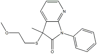 1,3-Dihydro-3-methyl-3-(2-methoxyethylthio)-1-phenyl-2H-pyrrolo[2,3-b]pyridin-2-one Structure