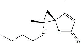 (2R,2'R)-3,2'-Dimethyl-2'-pentylspiro[furan-2(5H),1'-cyclopropan]-5-one 구조식 이미지