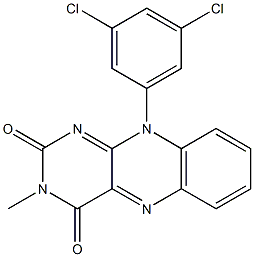 3-Methyl-10-(3,5-dichlorophenyl)pyrimido[4,5-b]quinoxaline-2,4(3H,10H)-dione 구조식 이미지