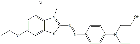 2-[p-(N-Ethyl-2-hydroxyethylamino)phenylazo]-6-ethoxy-3-methylbenzothiazolium chloride 구조식 이미지