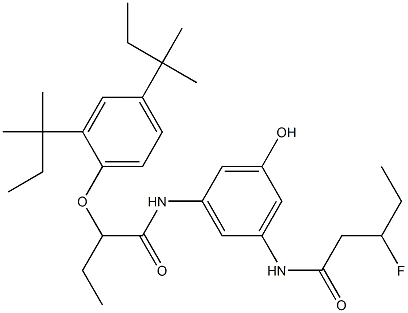3-(3-Fluoropentanoylamino)-5-[2-(2,4-di-tert-amylphenoxy)butyrylamino]phenol Structure