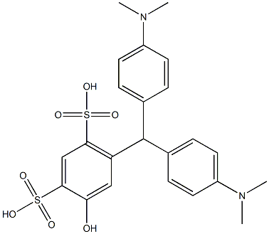 6-[4,4'-Bis(dimethylamino)benzhydryl]-4-hydroxy-1,3-benzenedisulfonic acid 구조식 이미지