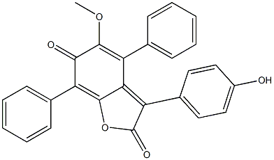 4,7-Diphenyl-3-(4-hydroxyphenyl)-5-methoxy-benzofuran-2,6-dione Structure