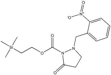 2-(2-Nitrobenzyl)-5-oxopyrazolidine-1-carboxylic acid 2-(trimethylsilyl)ethyl ester 구조식 이미지