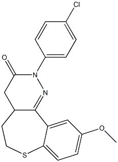 10-Methoxy-2-(4-chlorophenyl)-4,4a,5,6-tetrahydro[1]benzothiepino[5,4-c]pyridazin-3(2H)-one Structure