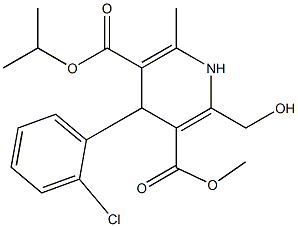 4-(2-Chlorophenyl)-2-hydroxymethyl-6-methyl-1,4-dihydropyridine-3,5-dicarboxylic acid 3-methyl 5-isopropyl ester 구조식 이미지