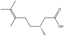 [R,(+)]-3,6,7-Trimethyl-6-octenoic acid 구조식 이미지