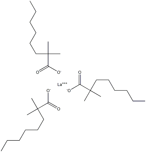 Tris(2,2-dimethyloctanoic acid)lanthanum salt Structure