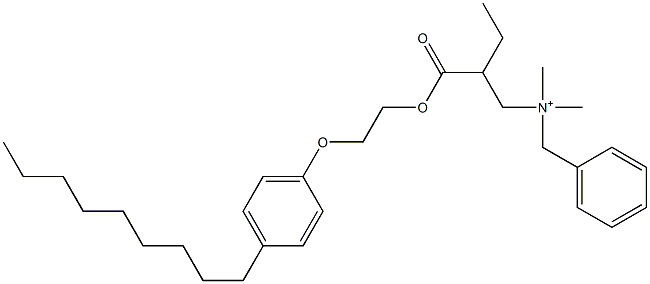 N,N-Dimethyl-N-benzyl-N-[2-[[2-(4-nonylphenyloxy)ethyl]oxycarbonyl]butyl]aminium 구조식 이미지