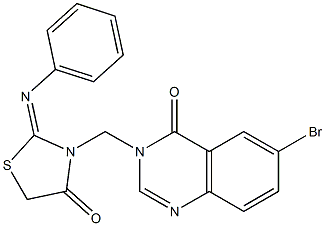 6-Bromo-3-[[4-oxo-2-(phenylimino)thiazolidin-3-yl]methyl]quinazolin-4(3H)-one Structure