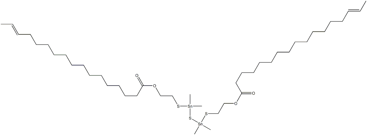 Bis[dimethyl[[2-(14-hexadecenylcarbonyloxy)ethyl]thio]stannyl] sulfide 구조식 이미지