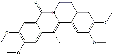 5,6-Dihydro-2,3,10,11-tetramethoxy-13-methyl-8H-dibenzo[a,g]quinolizin-8-one Structure