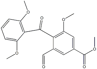 3-Formyl-5-methoxy-4-(2,6-dimethoxybenzoyl)benzoic acid methyl ester Structure