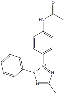 2-Phenyl-3-(p-acetylaminophenyl)-5-methyl-2H-tetrazol-3-ium 구조식 이미지