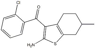 2-Amino-3-(2-chlorobenzoyl)-6-methyl-4,5,6,7-tetrahydrobenzo[b]thiophene Structure